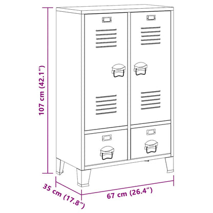 Industrial Wardrobe Anthracite 26.4"x13.8"x42.1" Steel