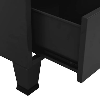 Industrial Wardrobe Black 90x50x180 cm Metal
