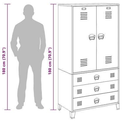 Industrial Wardrobe Black 90x50x180 cm Metal