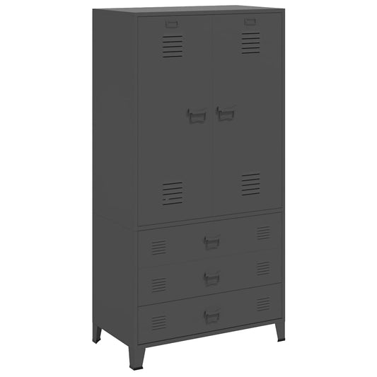Wardrobe | Anthracite | Metal | 90x50x180 cm | Wardrobe | Rectangular