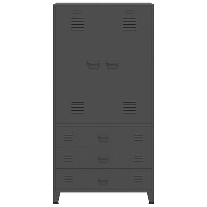 Industrial Wardrobe Anthracite 90x50x180 cm Metal