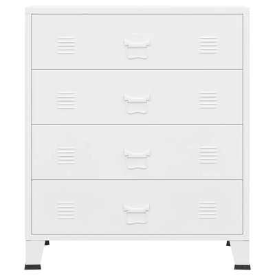 Industrial Drawer Cabinet White 78x40x93 cm Metal