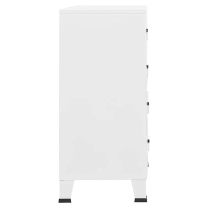 Industrial Drawer Cabinet White 78x40x93 cm Metal