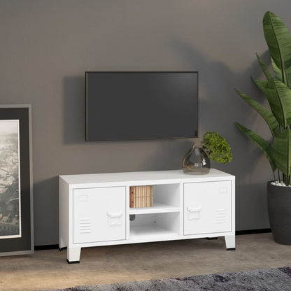 TV Cabinet White Metal