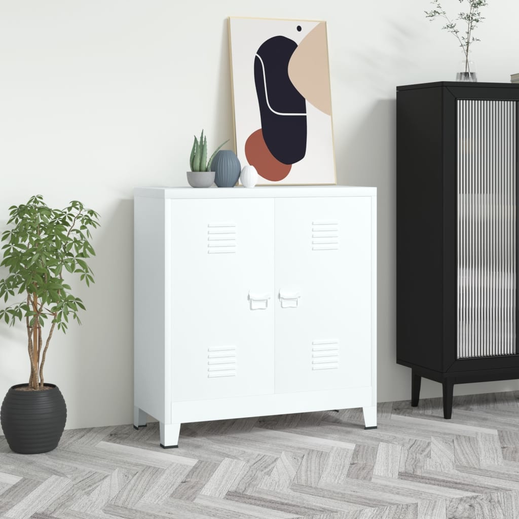 Industrial Storage Chest White Steel