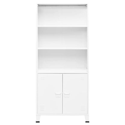 Industrial Bookshelf White 31.5"x12.6"x70.9" Steel