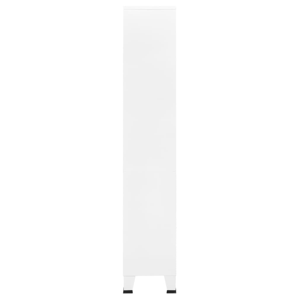 Industrial Bookshelf White 31.5"x12.6"x70.9" Steel