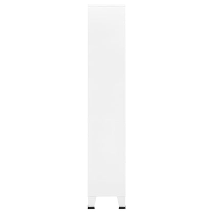 Industrial Bookshelf White 31.5"x12.6"x70.9" Steel
