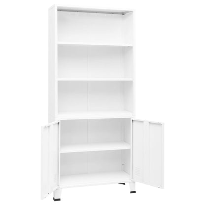 Industrial Bookshelf White 31.5"x12.6"x70.9" Steel