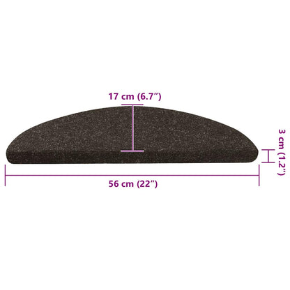 136389 vidaXL Stair Mats Self-adhesive 15 pcs 56x17x3 cm Anthracite