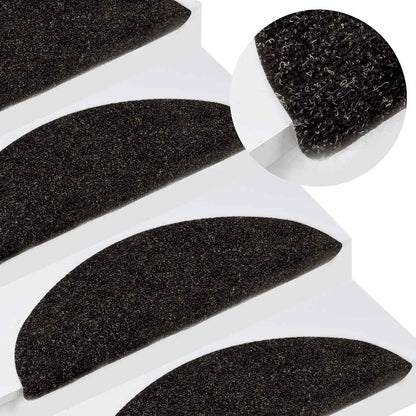 136389 vidaXL Stair Mats Self-adhesive 15 pcs 56x17x3 cm Anthracite