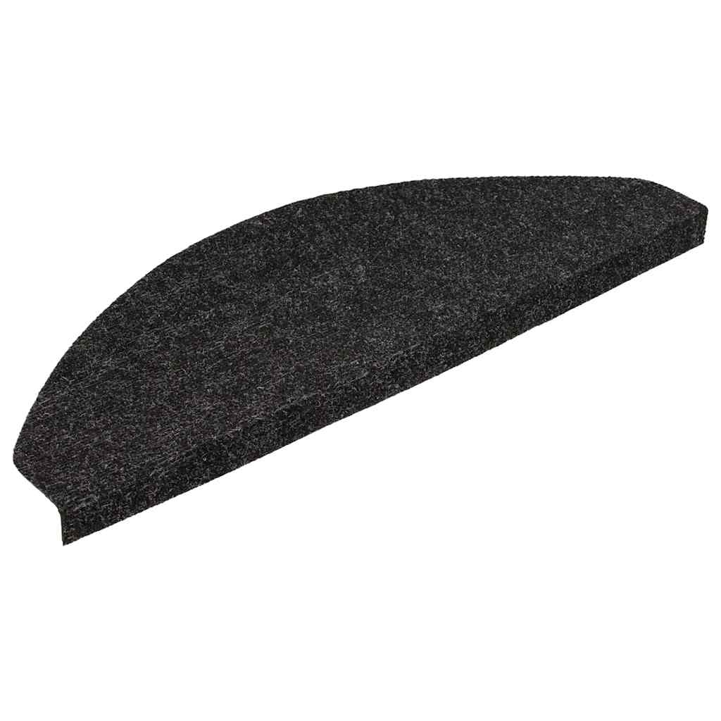 136390 vidaXL Stair Mats Self-adhesive 15 pcs 56x17x3 cm Black