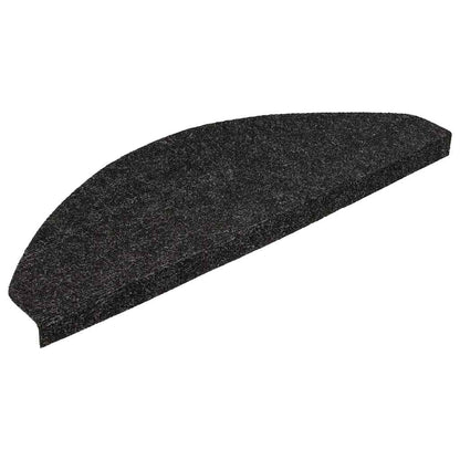 136390 vidaXL Stair Mats Self-adhesive 15 pcs 56x17x3 cm Black