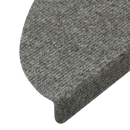 136391 vidaXL Stair Mats Self-adhesive 15 pcs 56x17x3 cm Grey