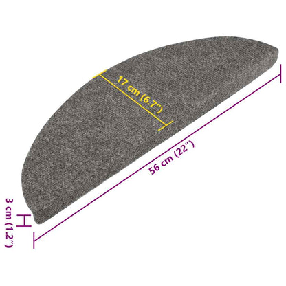 136391 vidaXL Stair Mats Self-adhesive 15 pcs 56x17x3 cm Grey