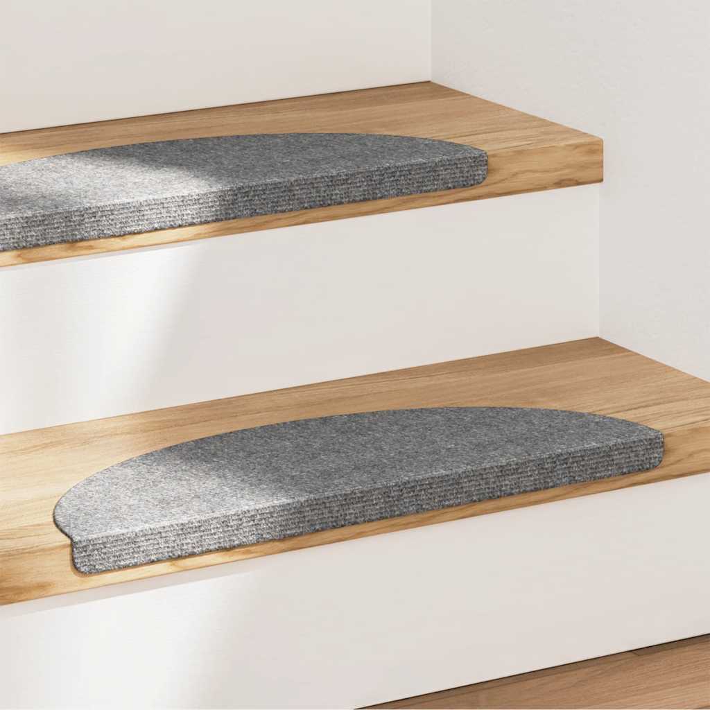 136391 vidaXL Stair Mats Self-adhesive 15 pcs 56x17x3 cm Grey