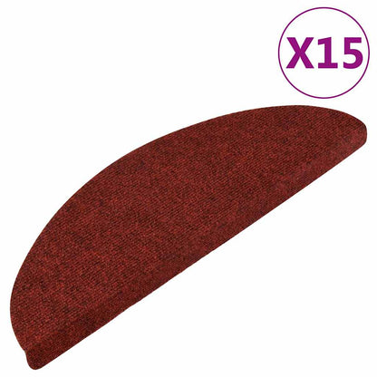 136392 vidaXL Stair Mats Self-adhesive 15 pcs 56x17x3 cm Red