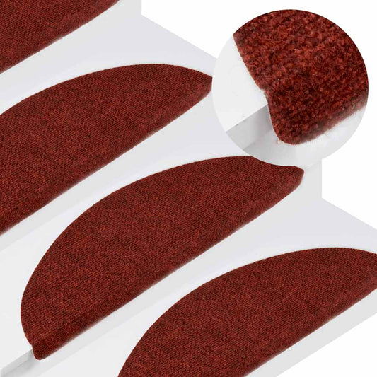 136392 vidaXL Stair Mats Self-adhesive 15 pcs 56x17x3 cm Red