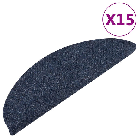 136393 vidaXL Stair Mats Self-adhesive 15 pcs 56x17x3 cm Blue
