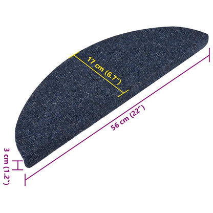 136393 vidaXL Stair Mats Self-adhesive 15 pcs 56x17x3 cm Blue