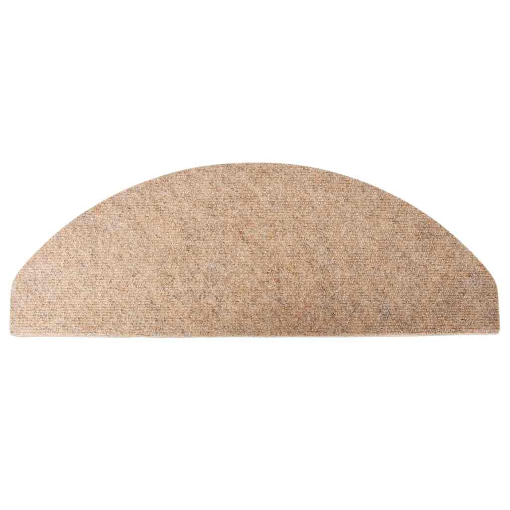 136394 vidaXL Stair Mats Self-adhesive 15 pcs 65x22,5x3,5 cm Beige