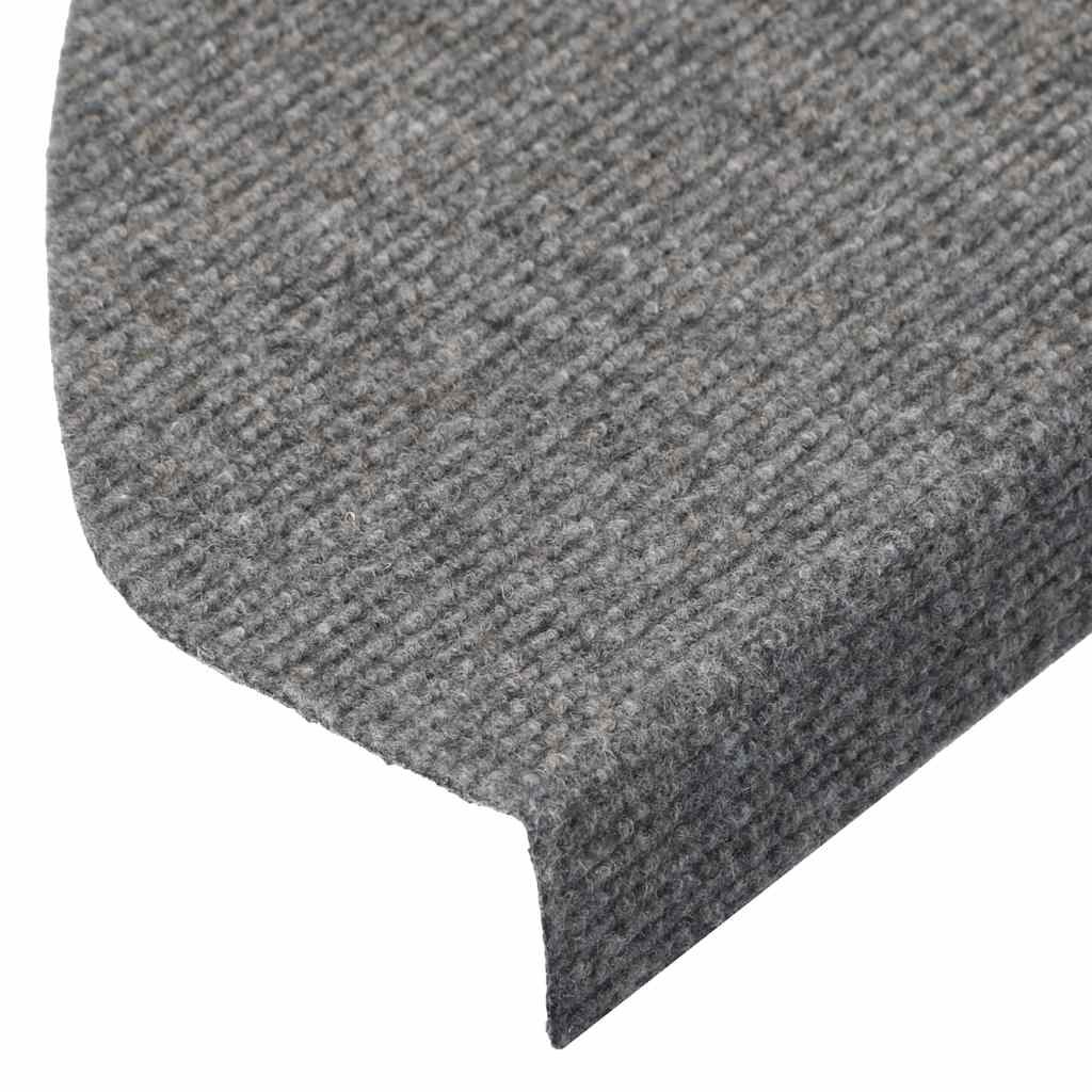 136397 vidaXL Stair Mats Self-adhesive 15 pcs 65x22,5x3,5 cm Grey