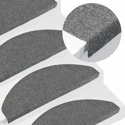 136397 vidaXL Stair Mats Self-adhesive 15 pcs 65x22,5x3,5 cm Grey