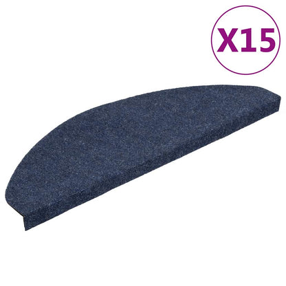 136399 vidaXL Stair Mats Self-adhesive 15 pcs 65x22,5x3,5 cm Blue