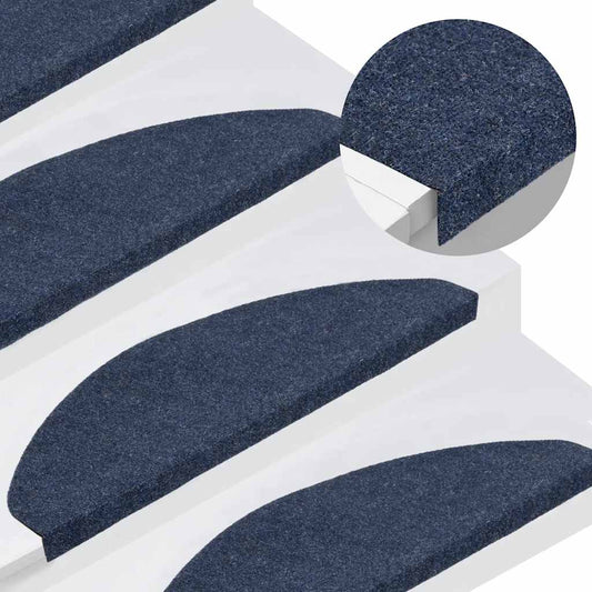 136399 vidaXL Stair Mats Self-adhesive 15 pcs 65x22,5x3,5 cm Blue