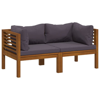 2-Seater Patio Sofa with Cushion Solid Acacia Wood