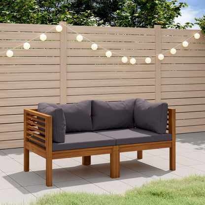 2-Seater Patio Sofa with Cushion Solid Acacia Wood
