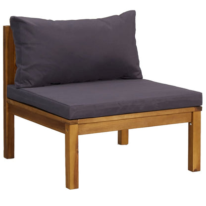 3 Piece Patio Lounge Set with Cushion Solid Acacia Wood