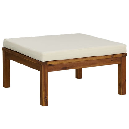 8 Piece Patio Lounge Set with Cream Cushion Solid Acacia Wood