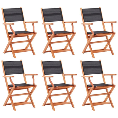 Garden Chair | Set of 6 | Black and natural