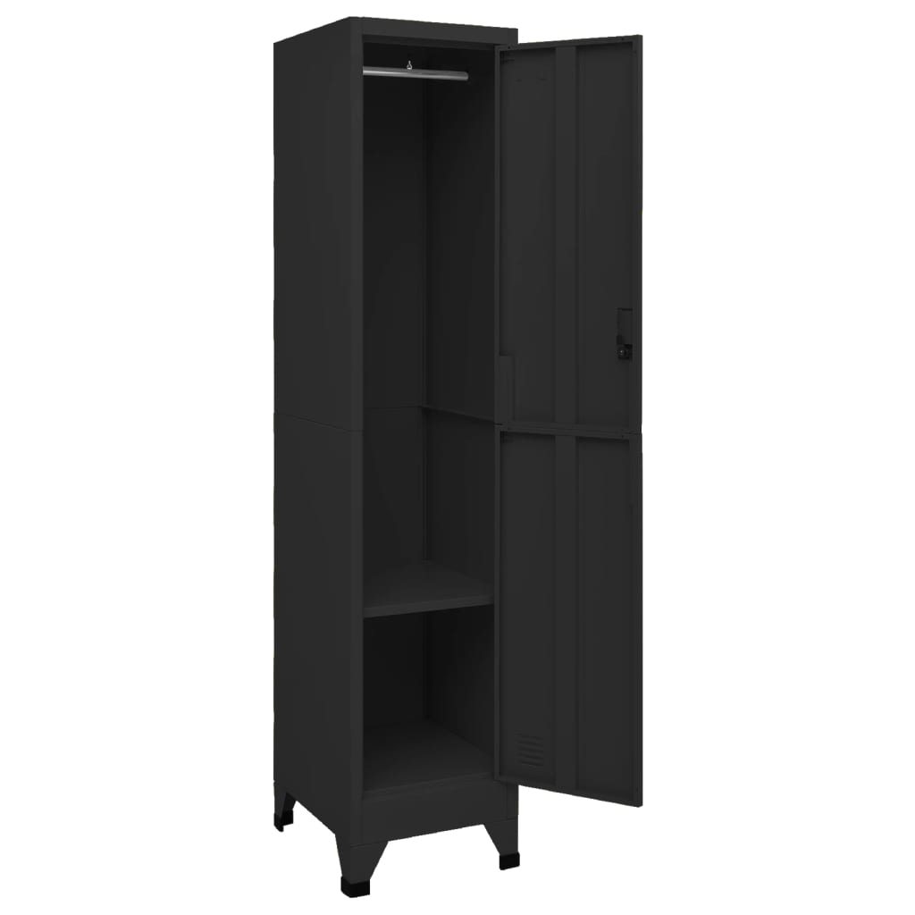 Locker Cabinet Black Steel Medium Locker Cabinet Rectangular