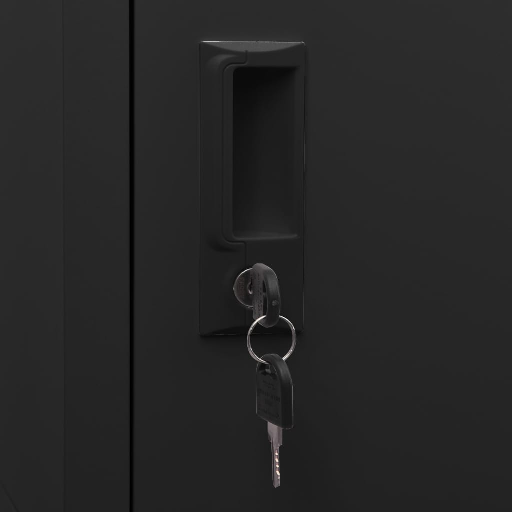 Locker Cabinet Black Steel Medium Locker Cabinet Rectangular