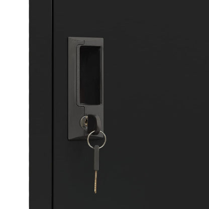 Locker Cabinet Black 38x45x180 cm Steel