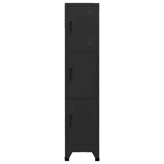 Locker Cabinet Black 38x45x180 cm Steel