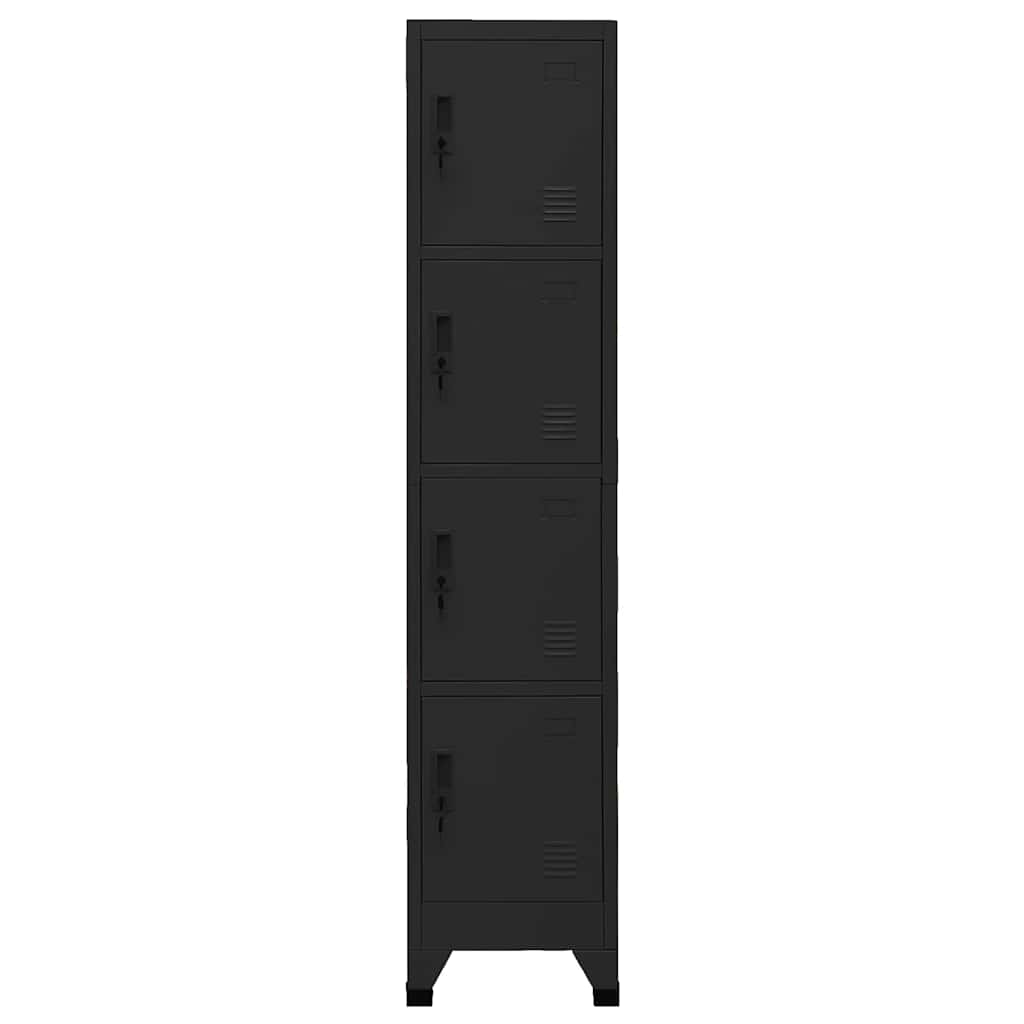 Locker Cabinet Black 38x45x180 cm Steel