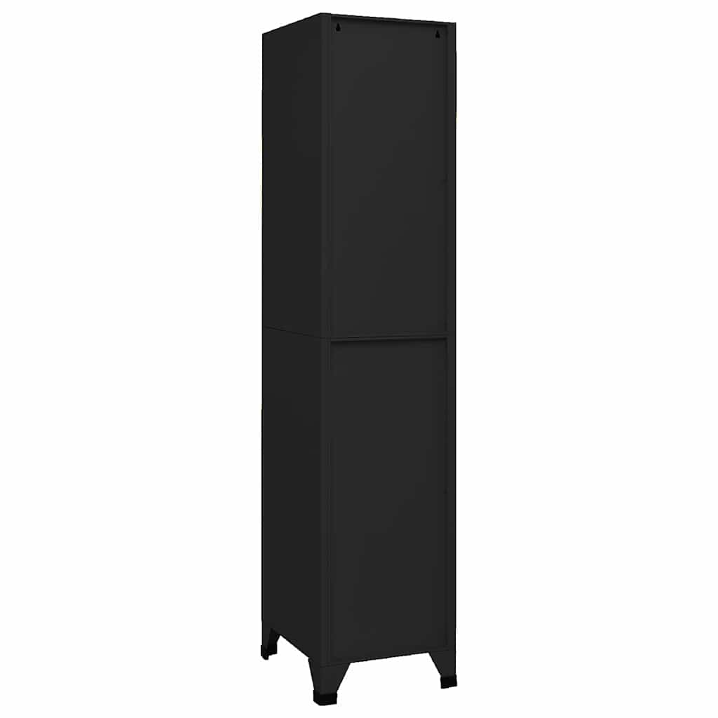 Locker Cabinet Black 38x45x180 cm Steel