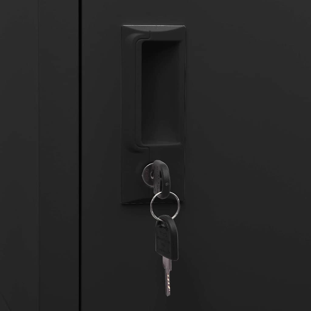 Locker Cabinet Black 38x45x180 cm Steel
