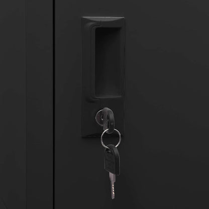 Locker Cabinet Black 38x45x180 cm Steel