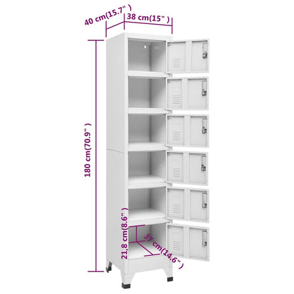 Locker Cabinet Light Grey 38x40x180 cm Steel