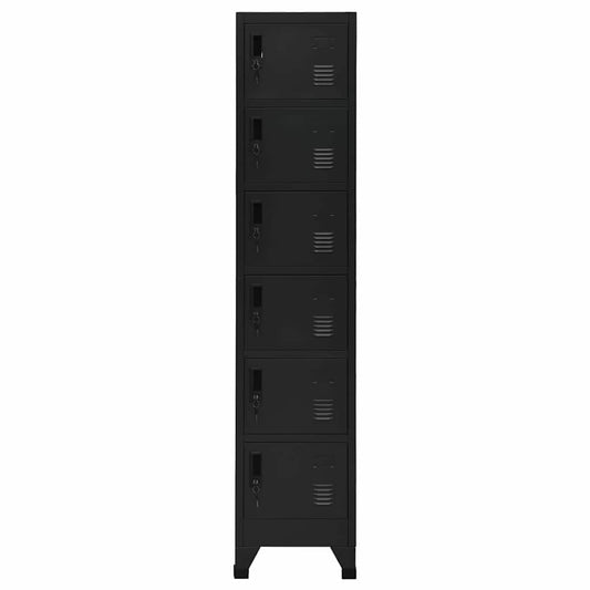 Locker Cabinet Black 38x40x180 cm Steel