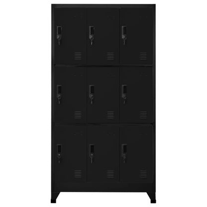 Locker Cabinet Black 90x45x180 cm Steel
