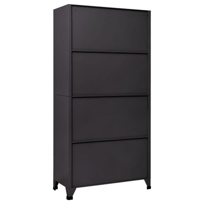 Locker Cabinet Anthracite and Red Steel Large Locker Cabinet