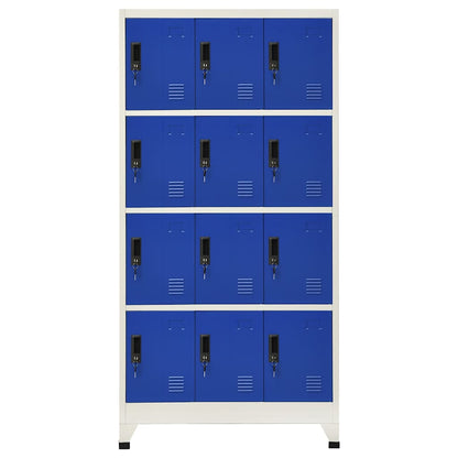 Locker Cabinet Grey and Blue 90x45x180 cm Steel