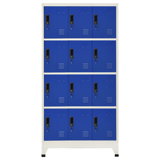 Locker Cabinet | Grey and Blue | Steel | Large | Modern | Locks