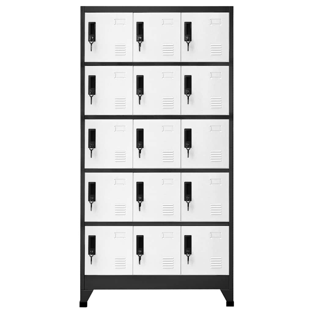 Locker Cabinet Anthracite and White 90x40x180 cm Steel