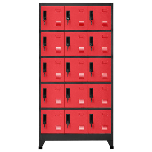 Locker Cabinet | Anthracite and Red | Steel | Large | Locks